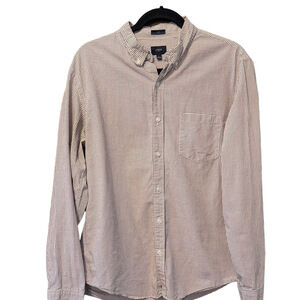 J. Crew Men's Slim Brown Checkered Button-Down Shirt